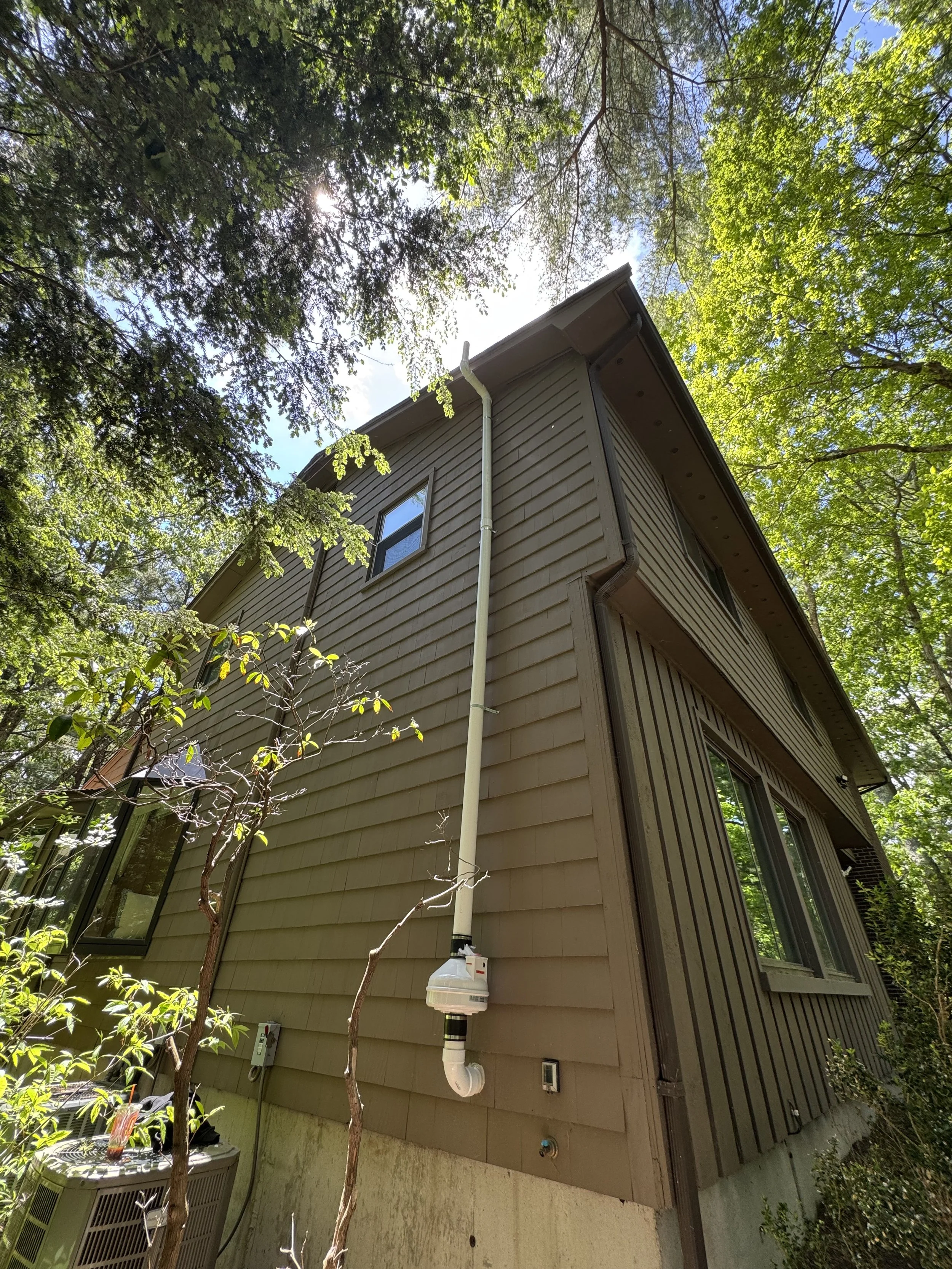 Radon Pipe on Exterior of House