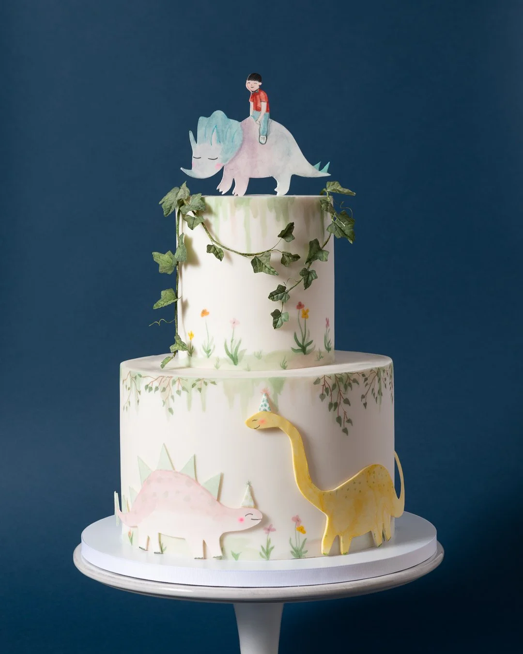 Happy Menocal Paperless Post themed children's birthday cake with Ivy