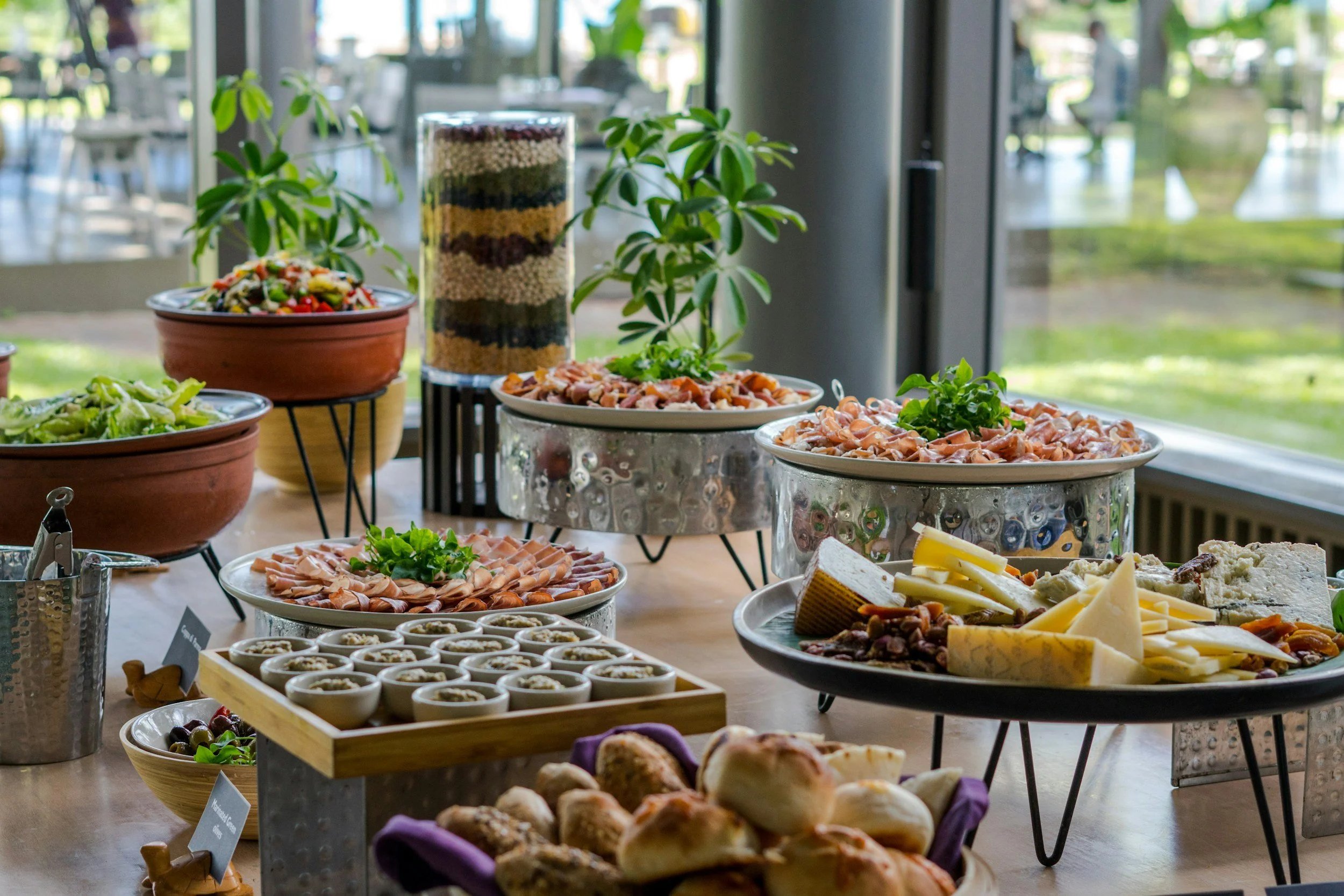 Catering setup elegantly on table