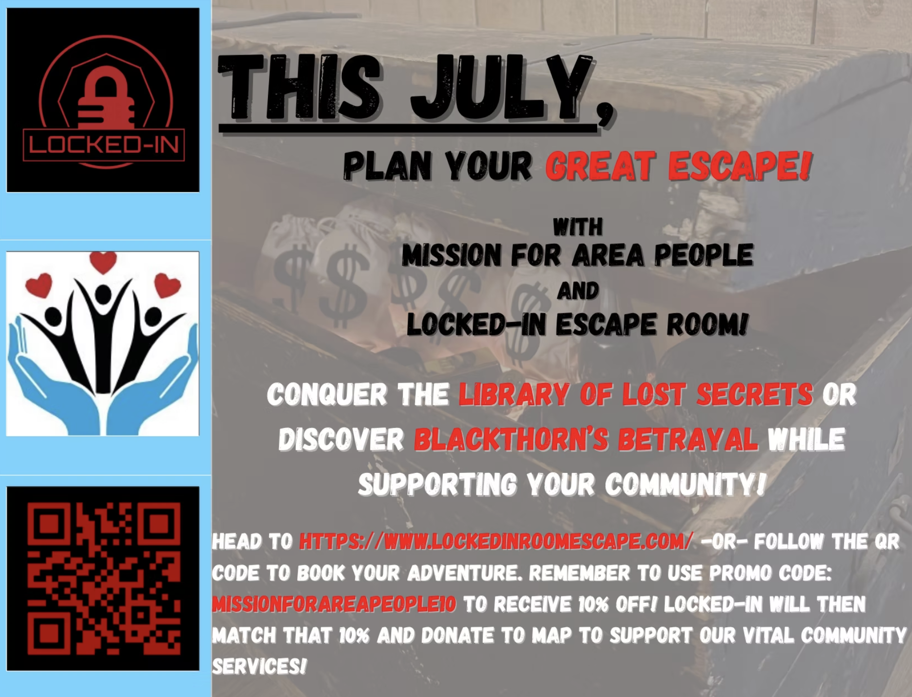 Escape for a Cause With Mission for Area People &amp; Locked-In Escape Rooms