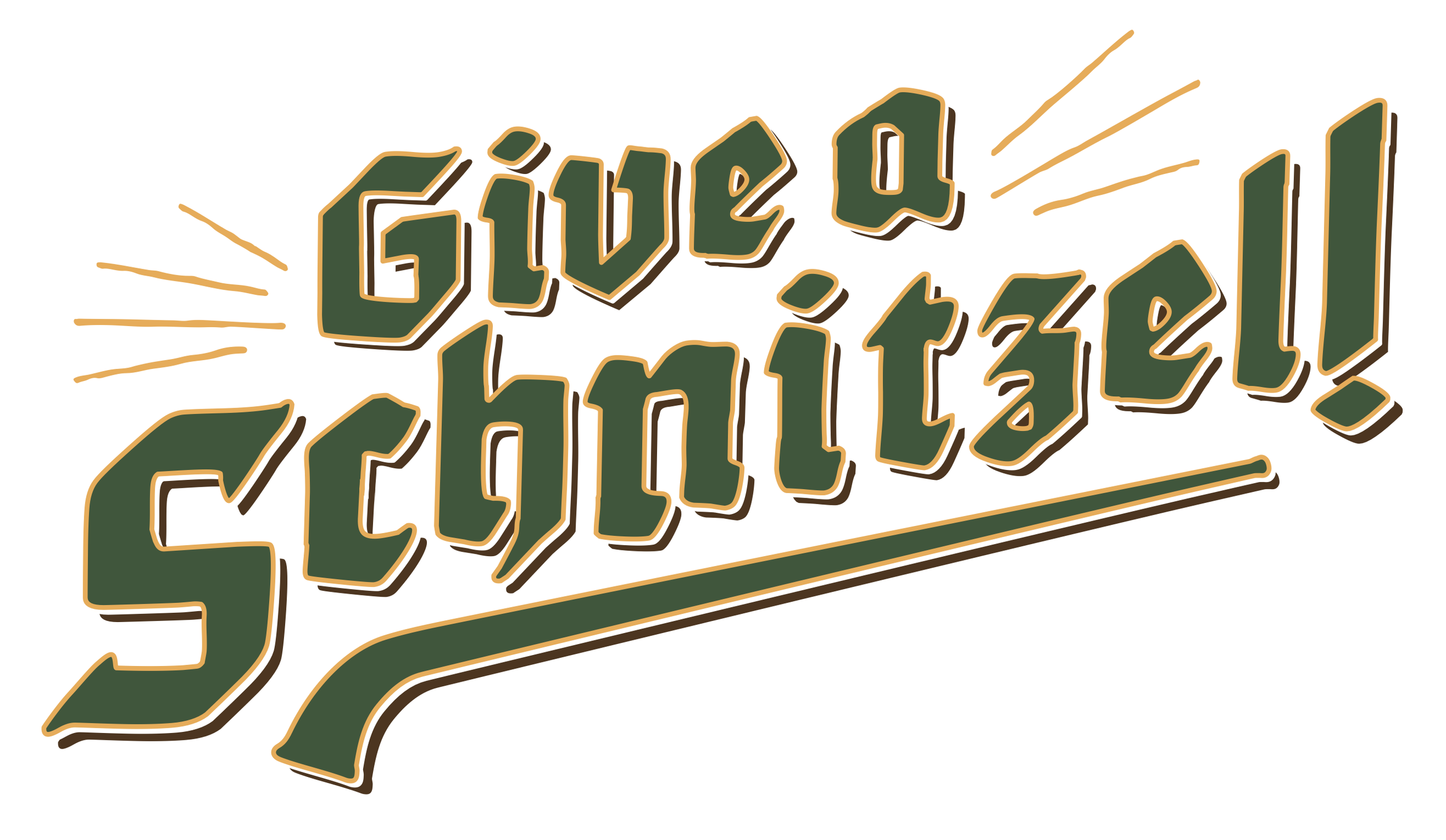 Text that says 'Give a shinier' with a shadow effect and orange lines radiating from the top left to bottom right.