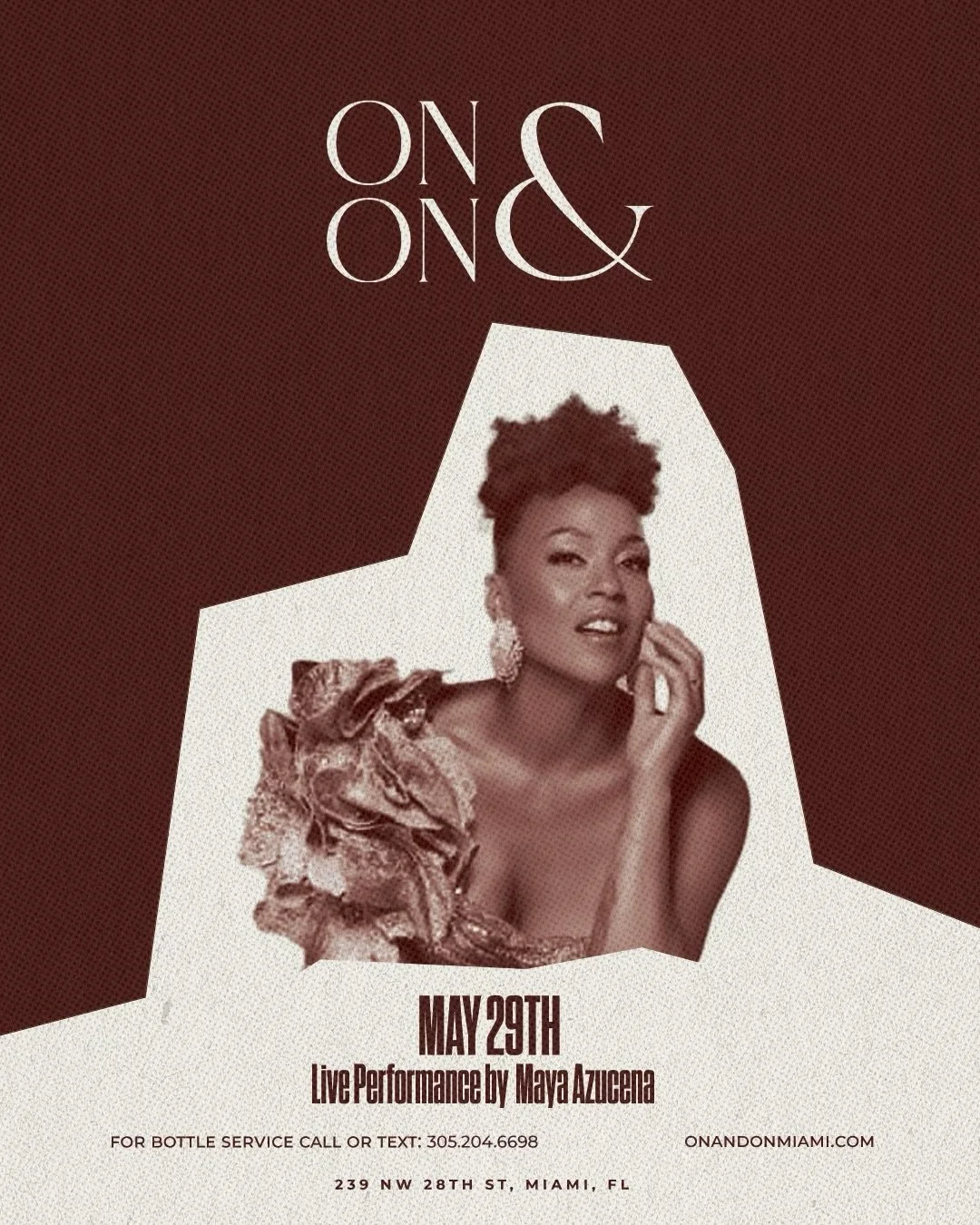@mayaazucena closes out our May soft open of ON &amp; ON (located next door to @shisomiami with DJ @mikeflo_official this Friday, May 29th. 

ON &amp; ON, a live rooftop venue in Wynwood features an exclusive beverage &amp; dinner menu by Shiso. 

Ea
