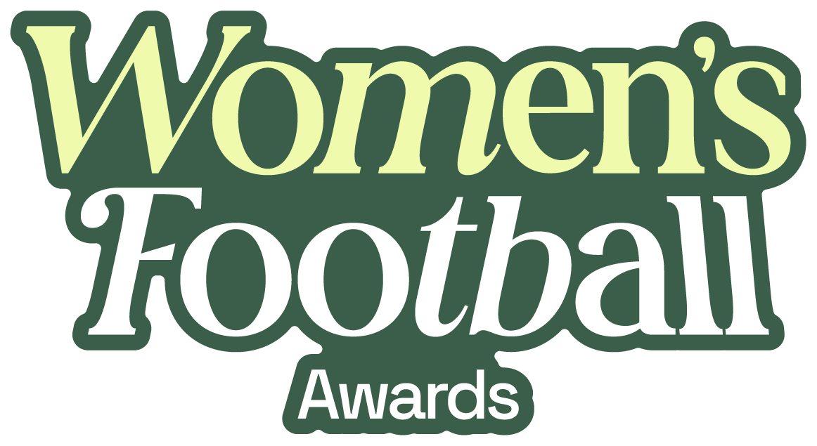 Logo for Women's Football Awards with green and white lettering.