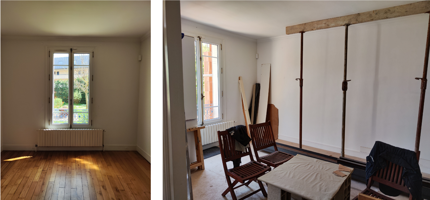 Photos avant travaux pour un projet d'extension de maison et création d'un salon à Champigny-sur-Marne.