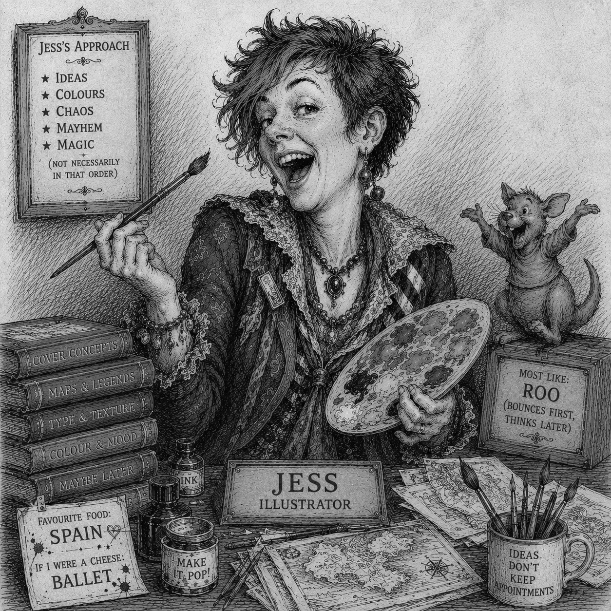 Sketch of Jess by ChatGPT
