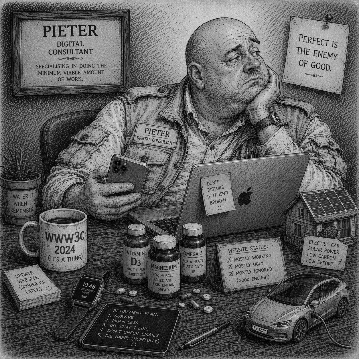 Sketch of Pieter by ChatGPT