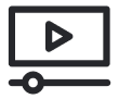Video player icon on a screen