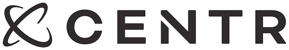Logo with stylized planet ring and the word 'CENTR' in bold letters