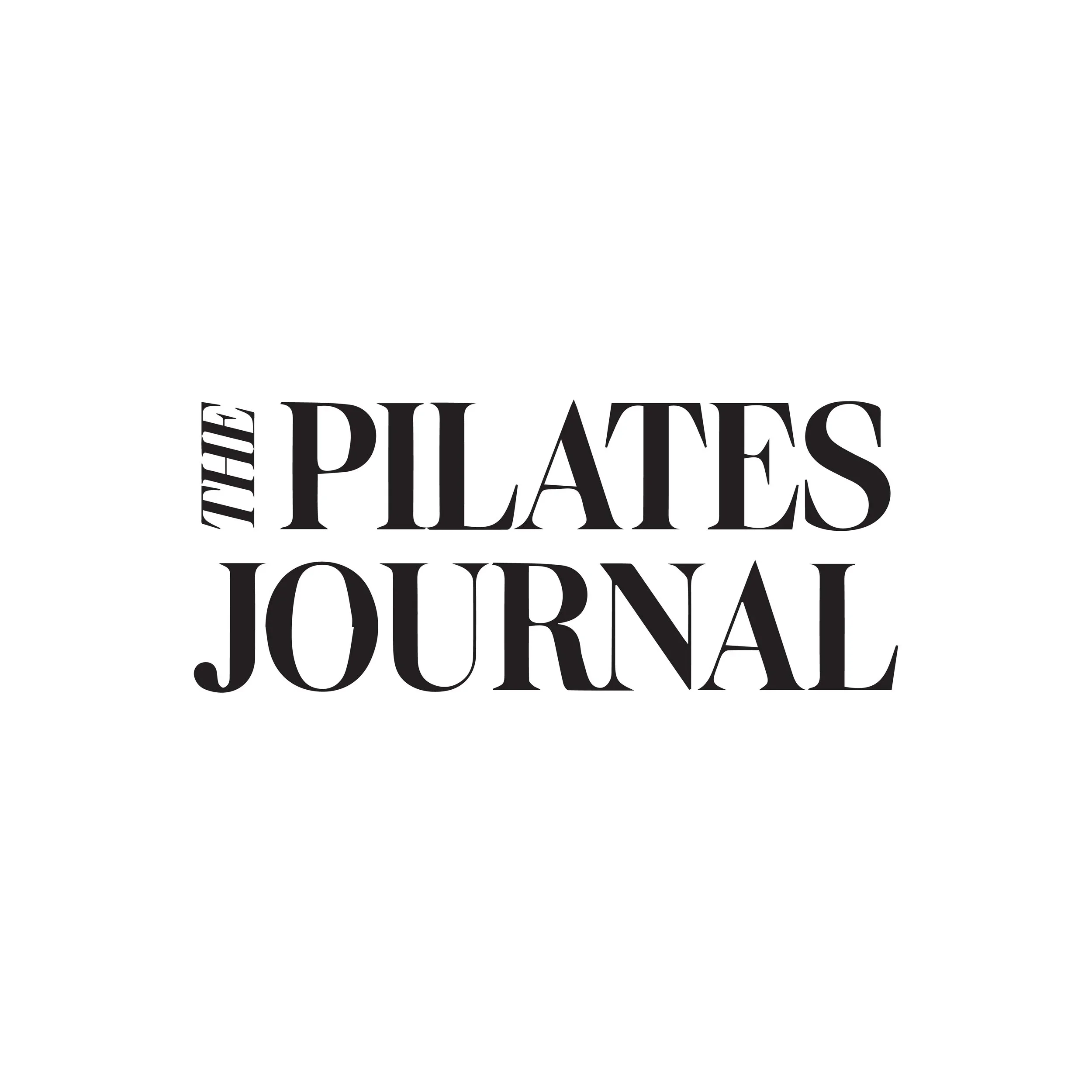 Cover of The Pilates Journal with black text on a white background.