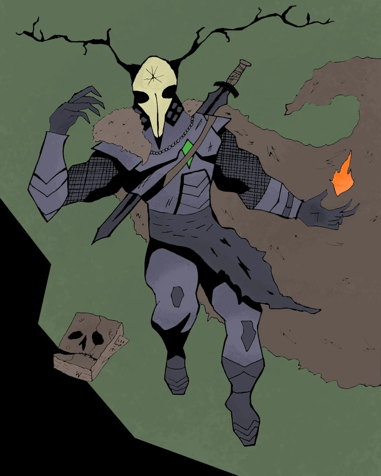 Wendigo - 2025 - Ink on paper, Photoshop (color)