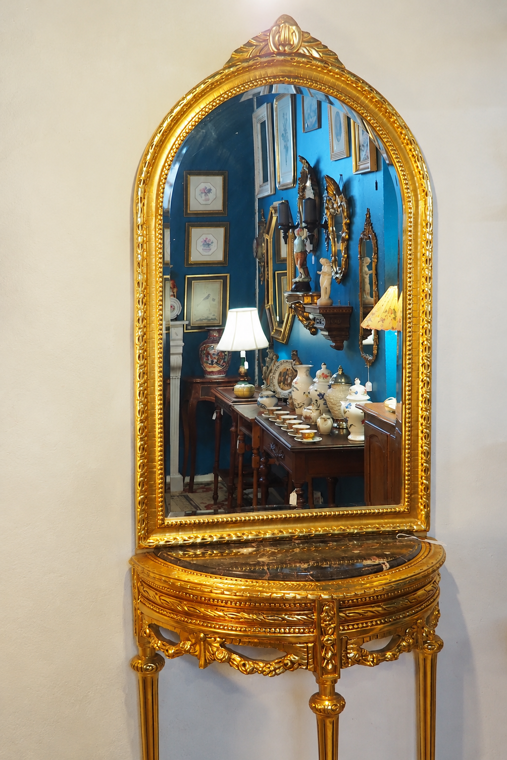 Console et miroir doré Napoléon III