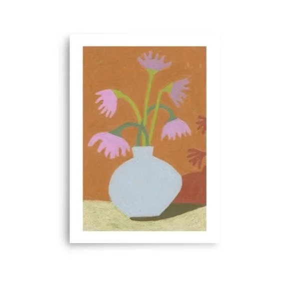 Drooping Buds, Round Vase - Poster Print