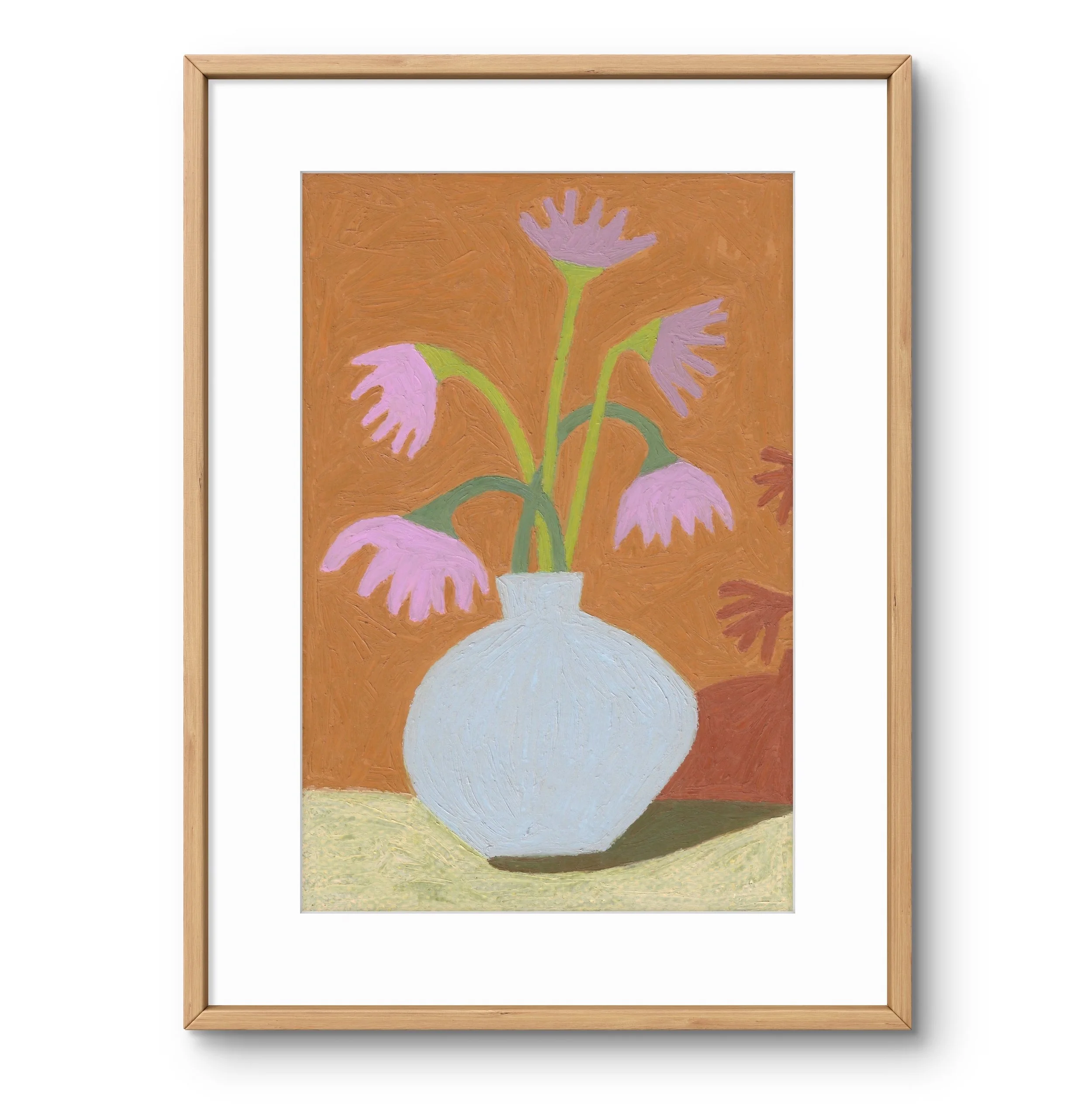 Drooping buds, Round vessel, 6x9"