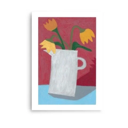 Yellow Petals, White Mug - Poster Print