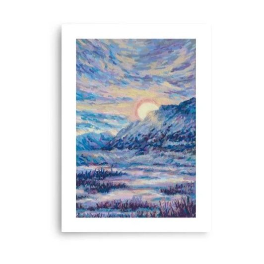 Icy Mountain Sunset - Poster Print