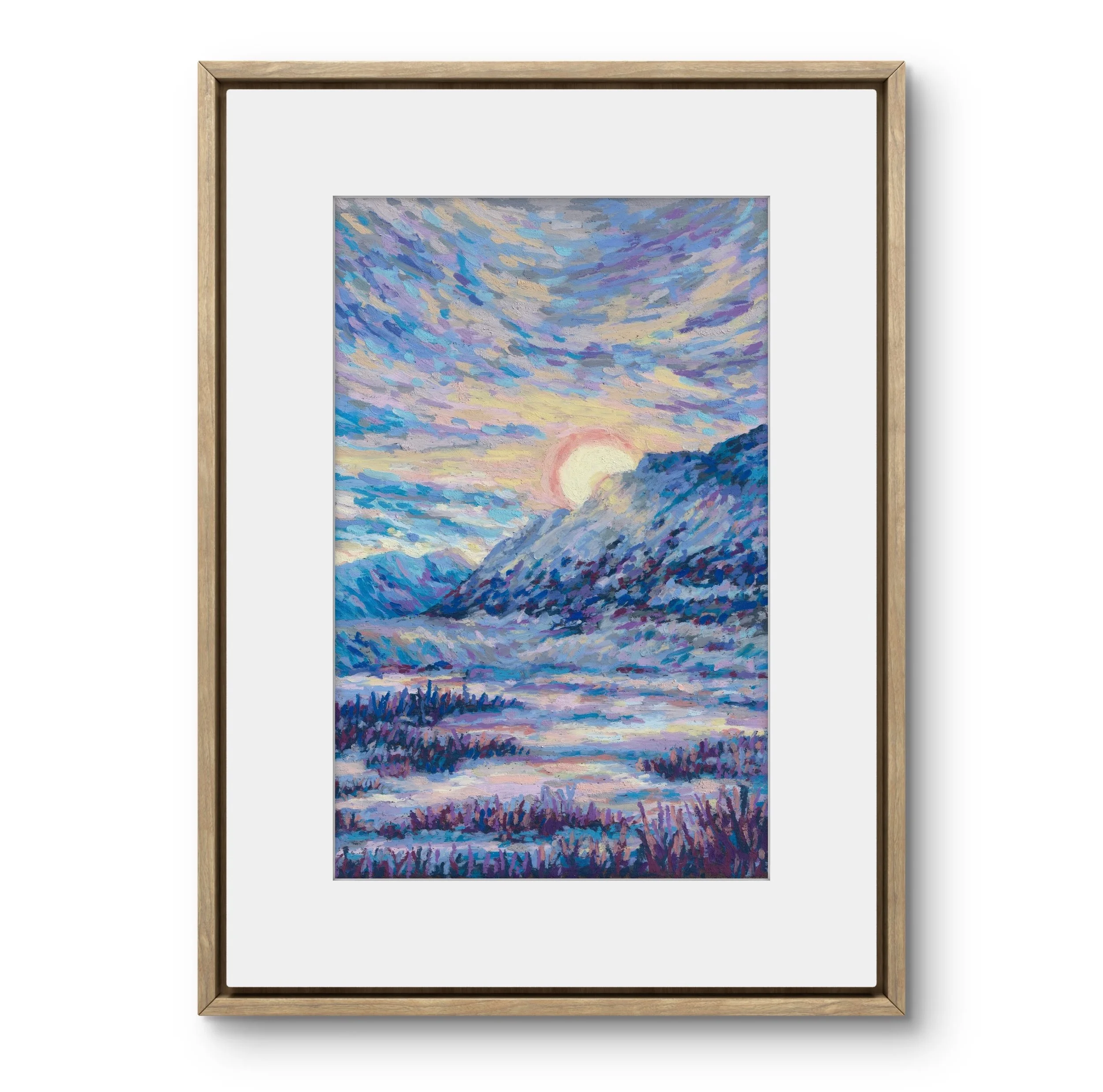 Icy Mountain Sunset, 6 x 9"