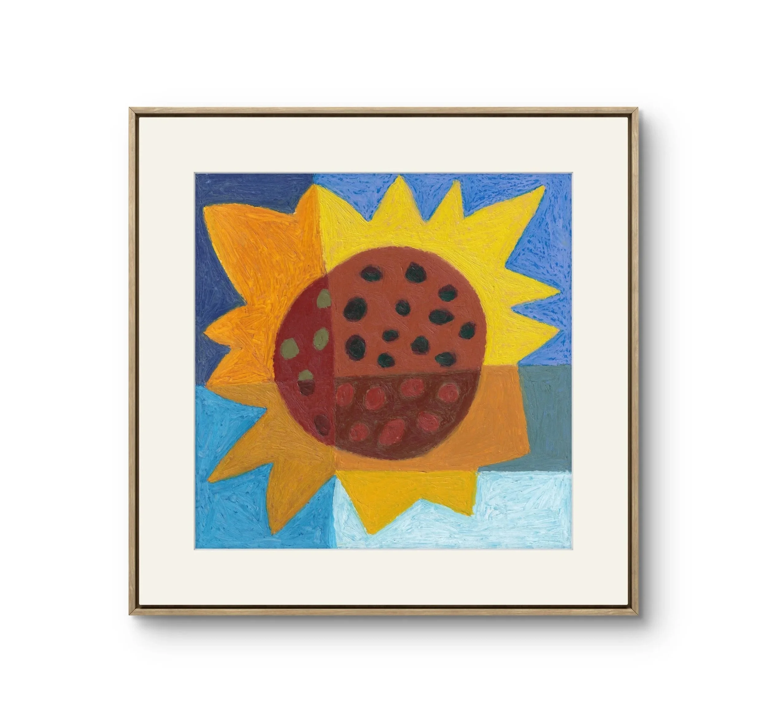 Fractured Sunflower, 8x8"