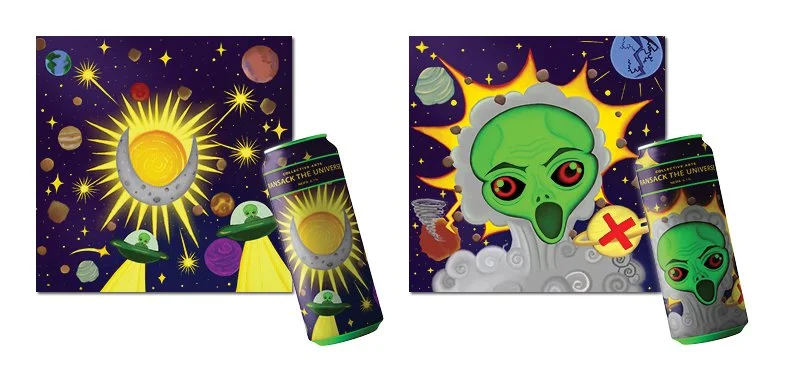 Collective Arts Illustrative Series "Ransack The Universe" | Packaging Design, Illustration | Adobe Photoshop