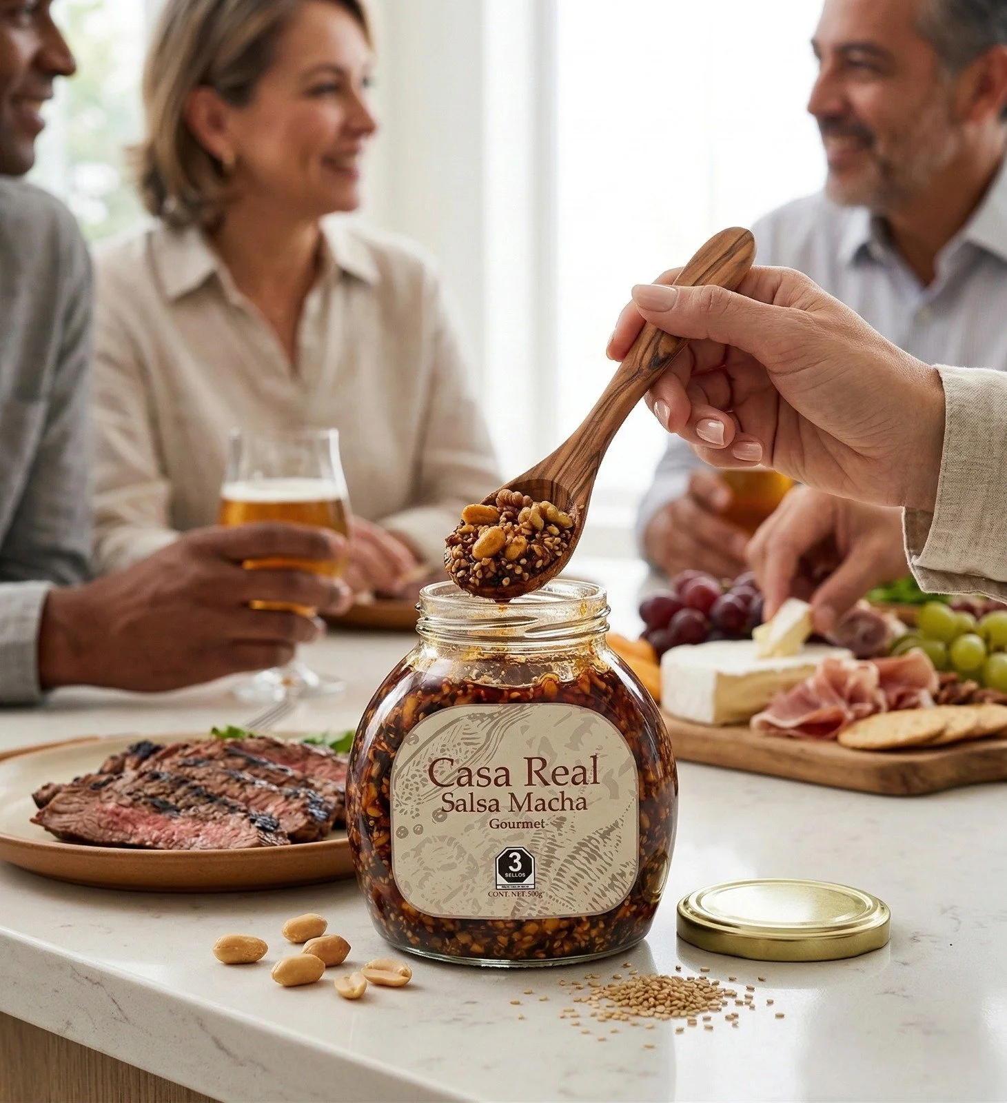 Close Up / Preparing red meat on the barbecue grill.