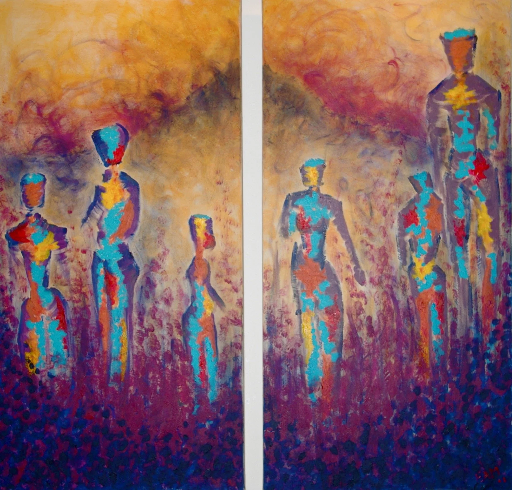 Community, 2008, acrylic on canvas, diptych, 48'x48'.jpg