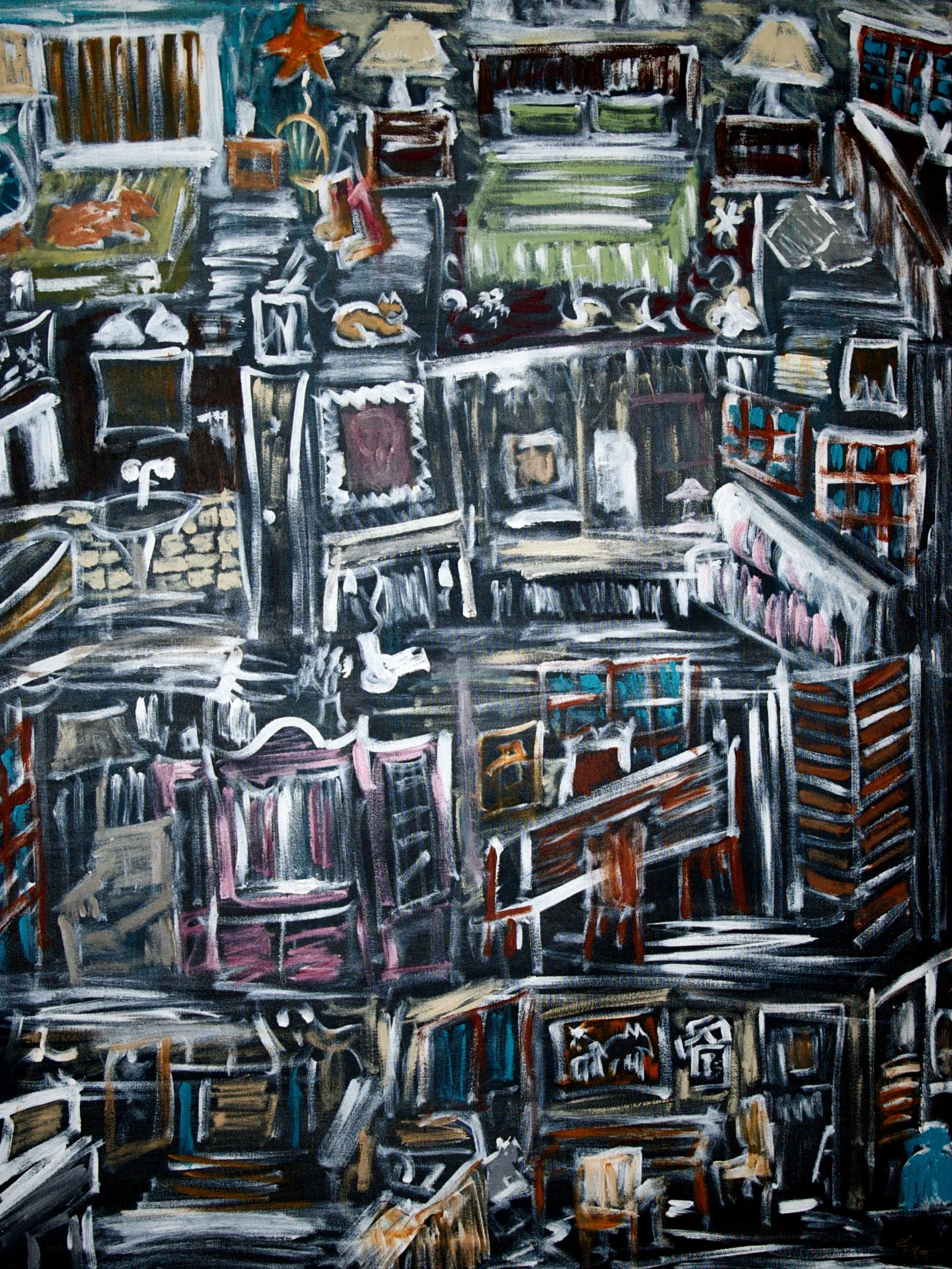 House Portrait, 2006, acrylic on canvas, 24"x36". SOLD.