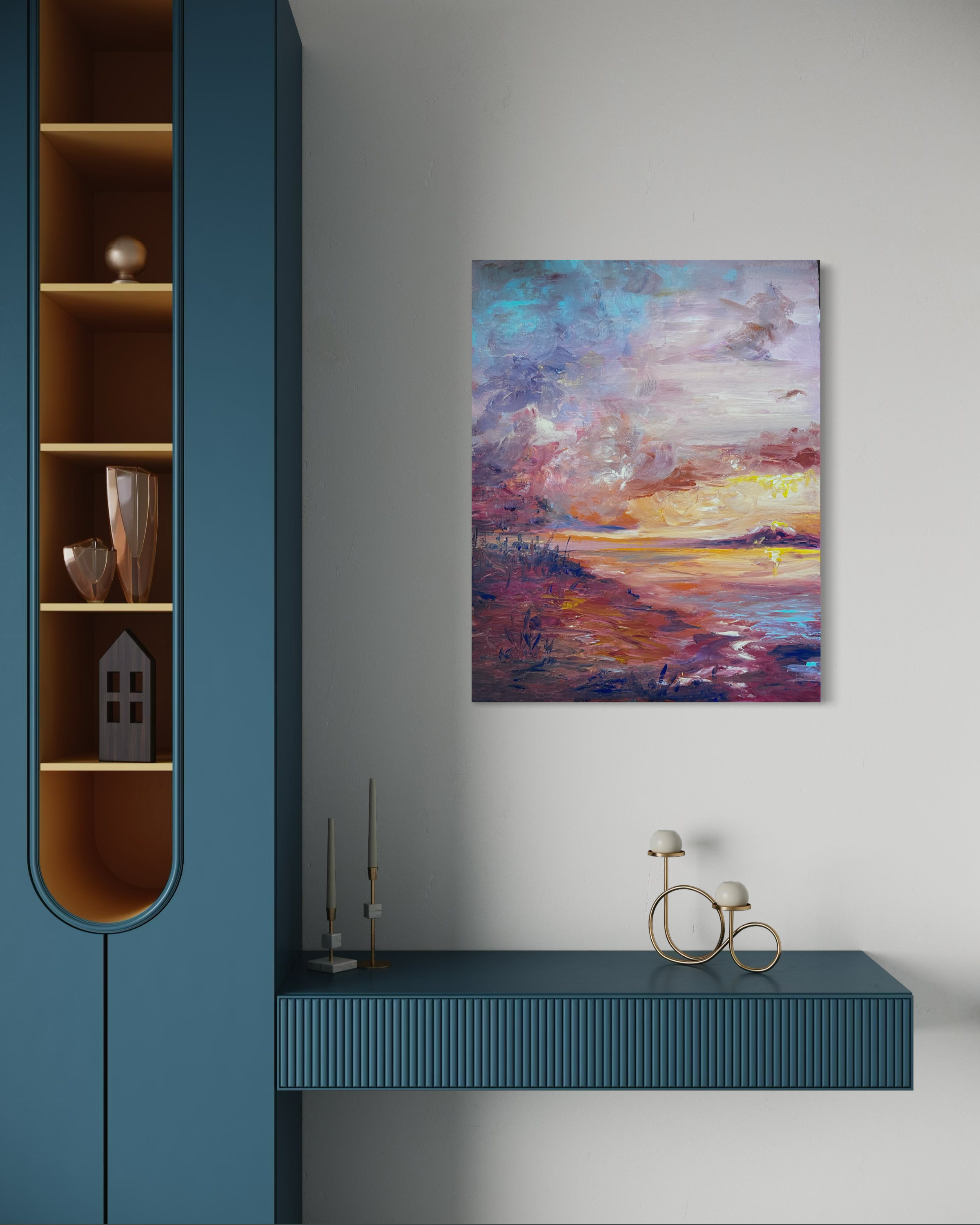 Golden Hour, Abstract Landscape. 2023. 16x20, acrylic on canvas.