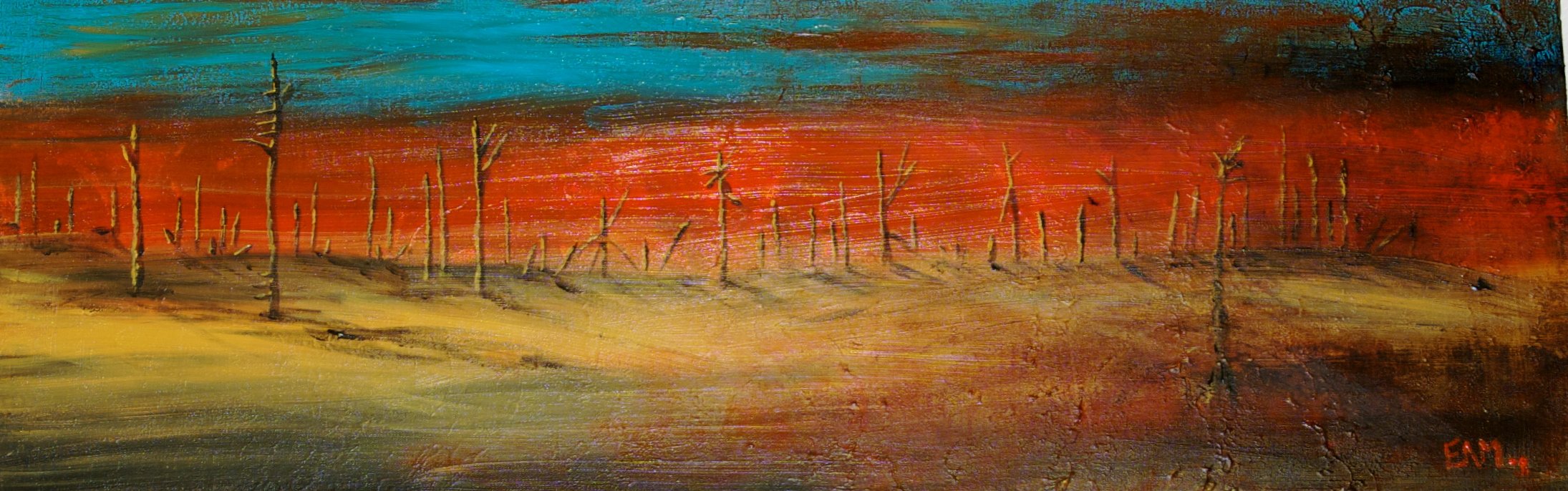 Desert dreamscape, 2010, acrylic on canvas, 18"x36". SOLD.