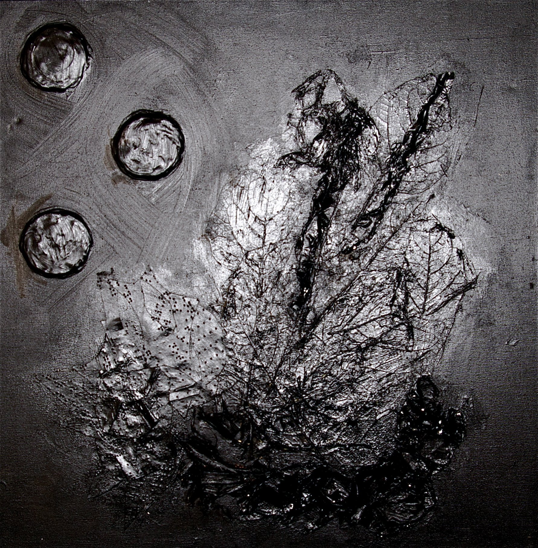 Untitled (2 of 5), from the series "TOUCH", 2010, mixed media on canvas, 20"x20". AVAILABLE.