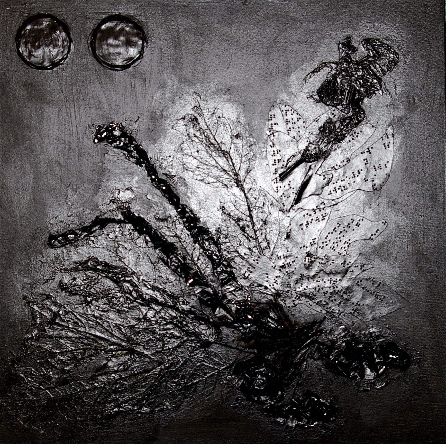 Untitled (4 of 5), from the series "TOUCH", 2010, mixed media on canvas, 20"x20". AVAILABLE.