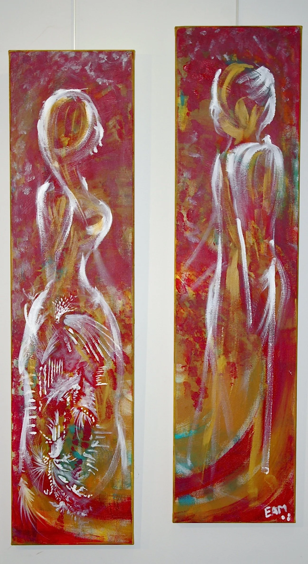 One, 2010, acrylic on canvas, diptych, 24"x48". SOLD.