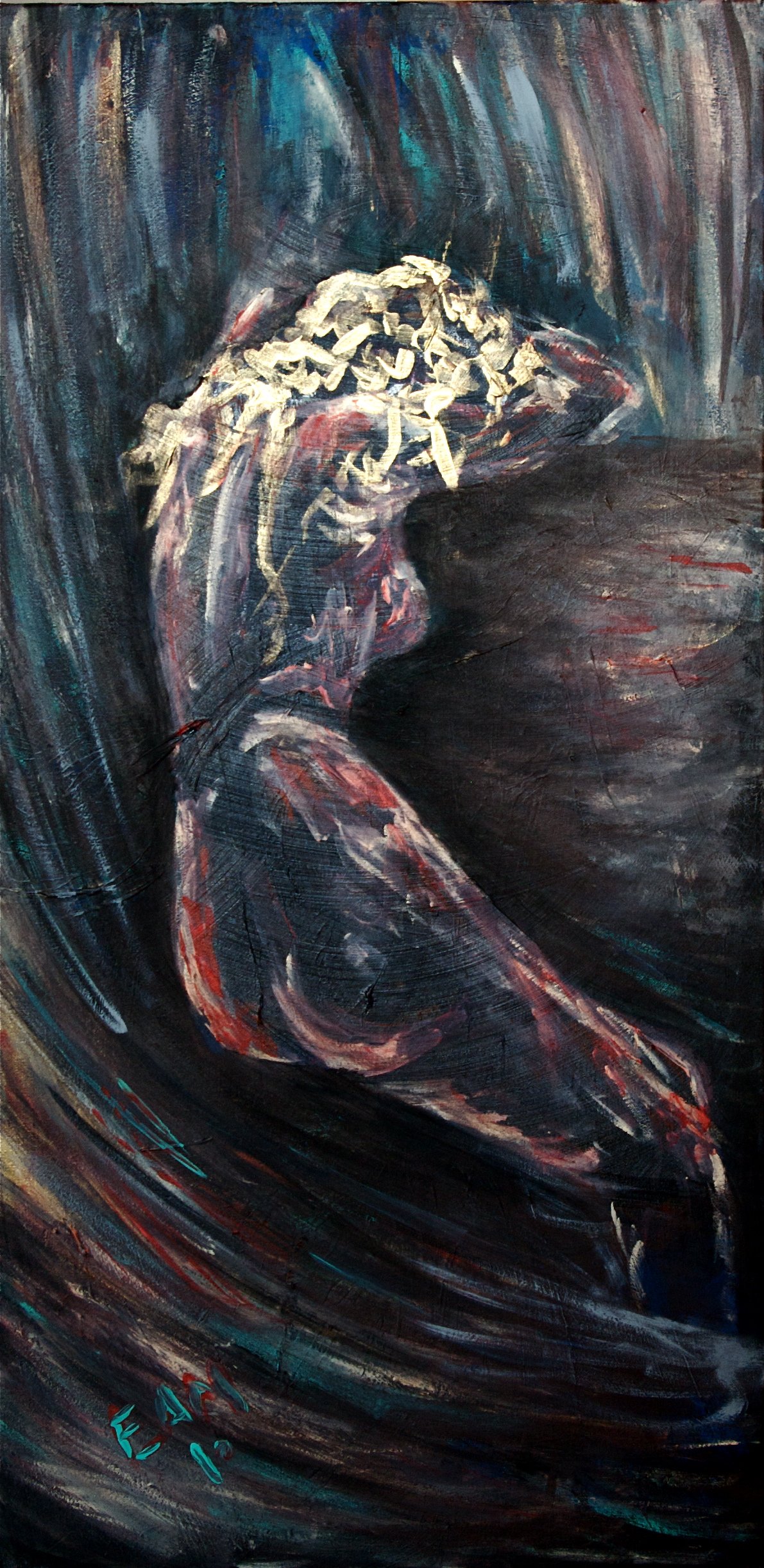 Defeat, 2010, acrylic on canvas, 12"x36". SOLD.