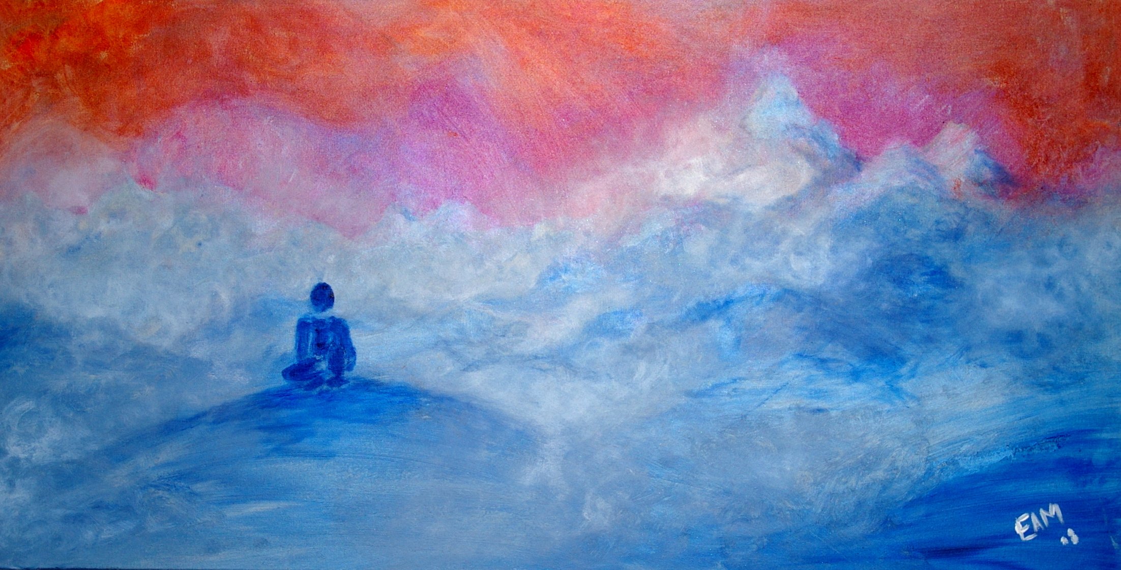 Get Off My Cloud, 2008, acrylic on canvas, 18"x36". SOLD.