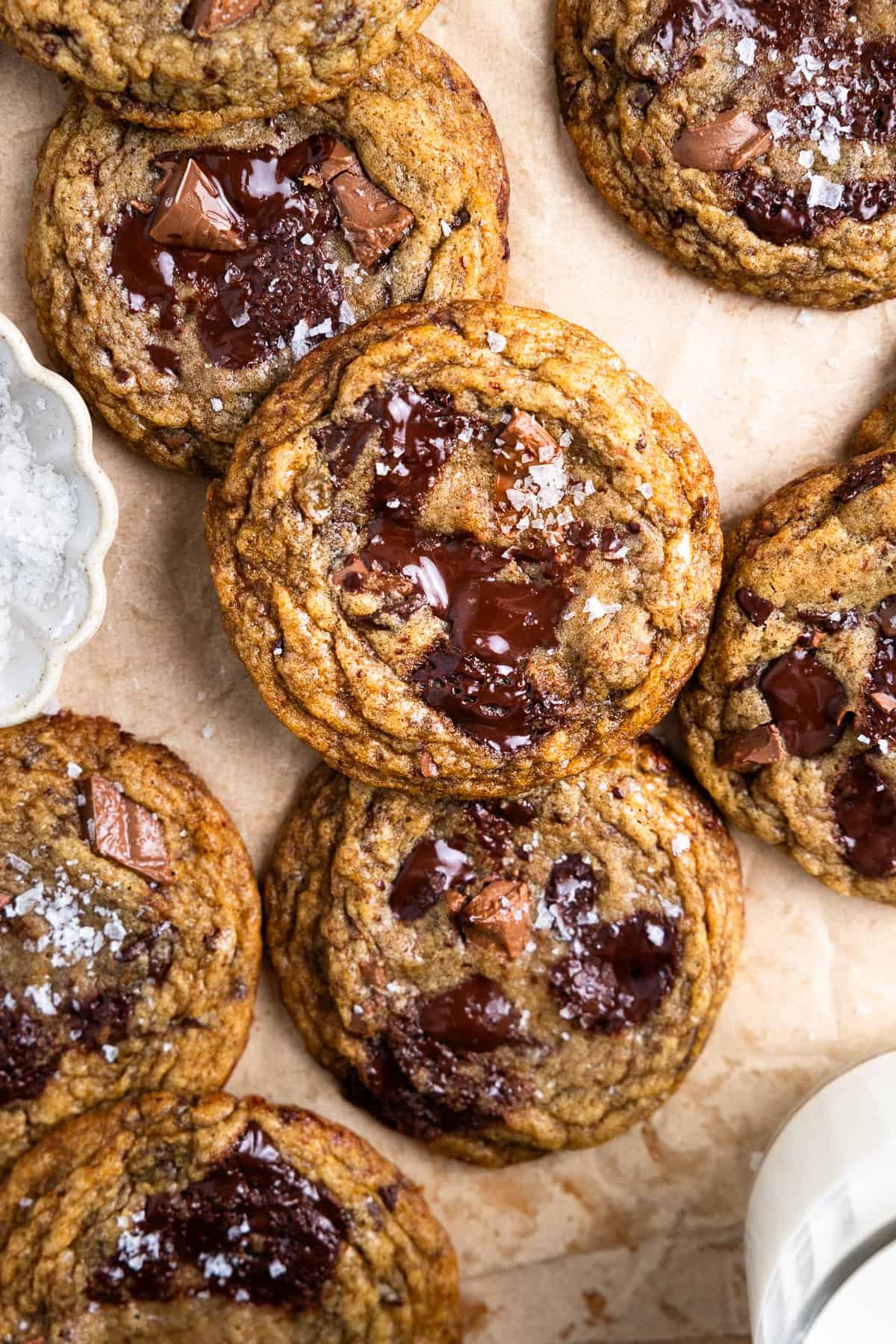SIX Sourdough Brown Butter Chocolate Chip Cookies