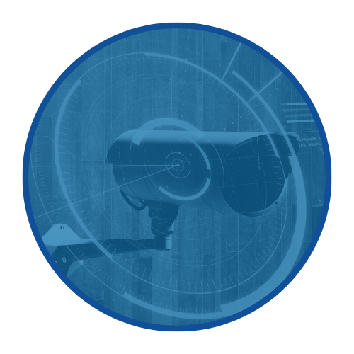 A digital radar screen with a ship's radar antenna in the center, displaying blips and radar data.