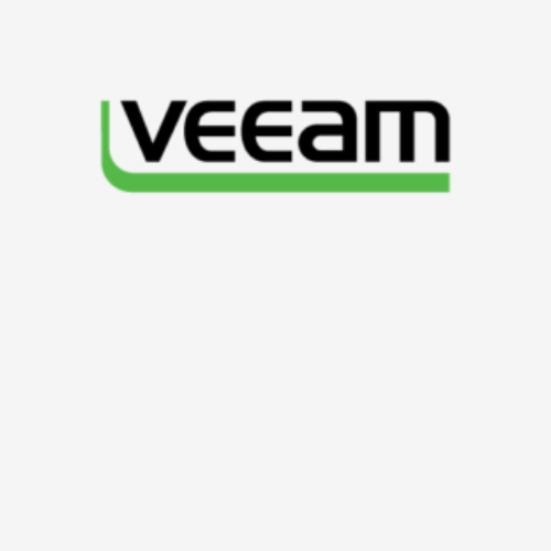 Veeam logo with black text and a green underline on a white background.