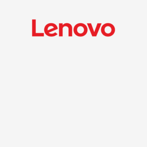 Lenovo logo in red text on a white background.