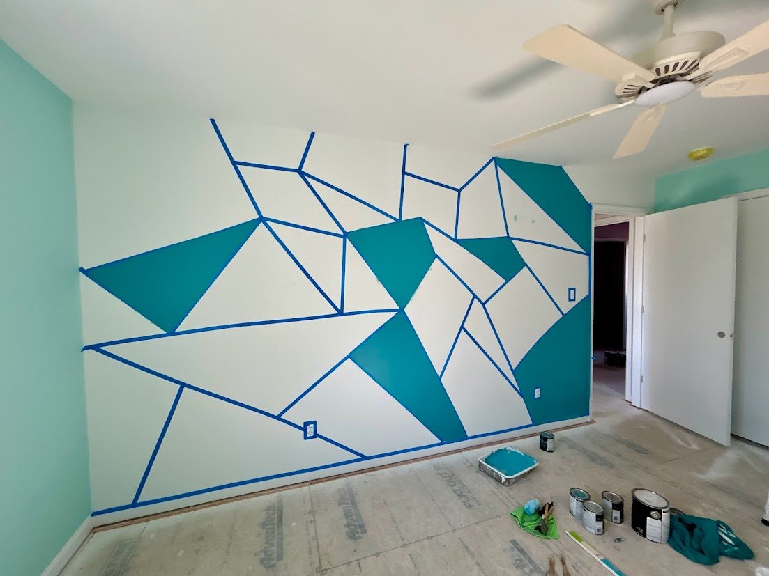 We painted one color at a time