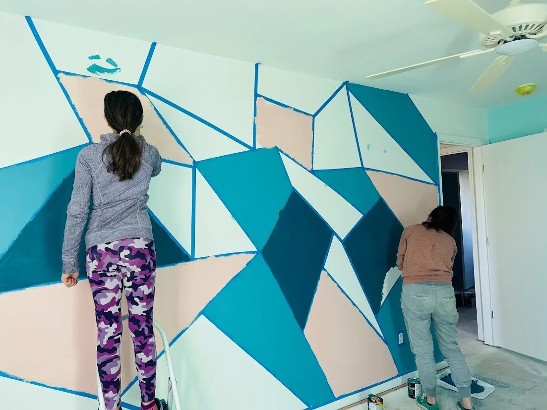 Even the mom got in on the painting fun