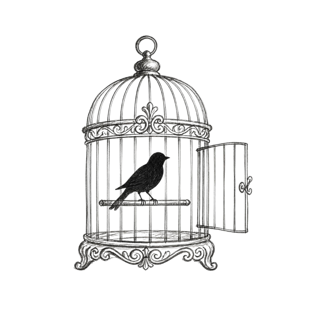 pen birdcage illustrating feeling trapped or constrained at work.