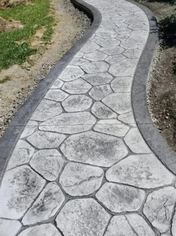 Curved Sidewalk with Stamp Columbus Ohio