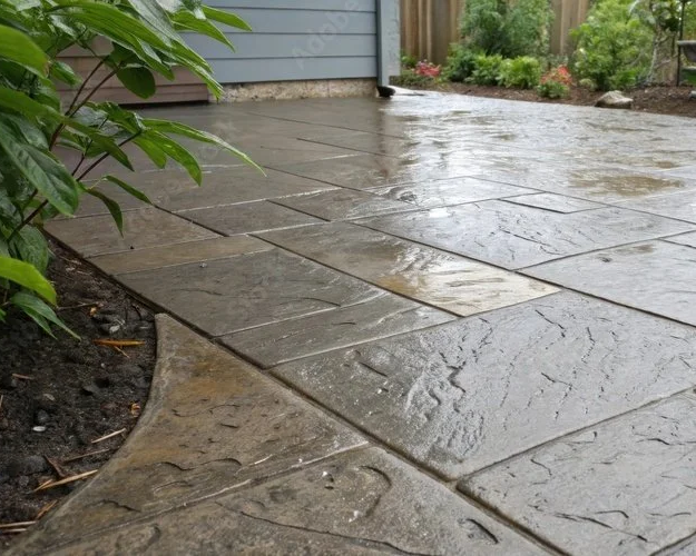 Closeup of Stamped Patio Area