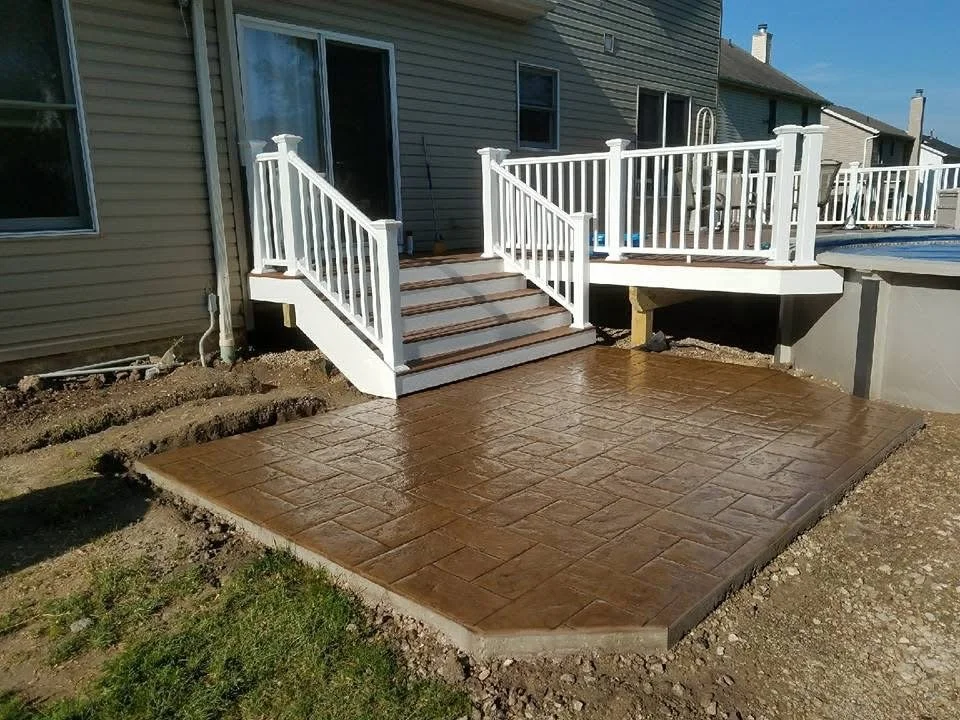 Pool Area Patio with Stamp West Salem Ohio
