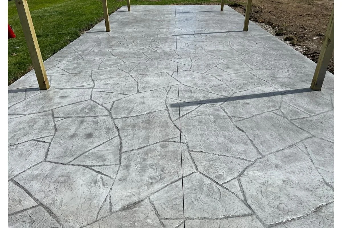 Stamped Gray Carport - Concrete Carport