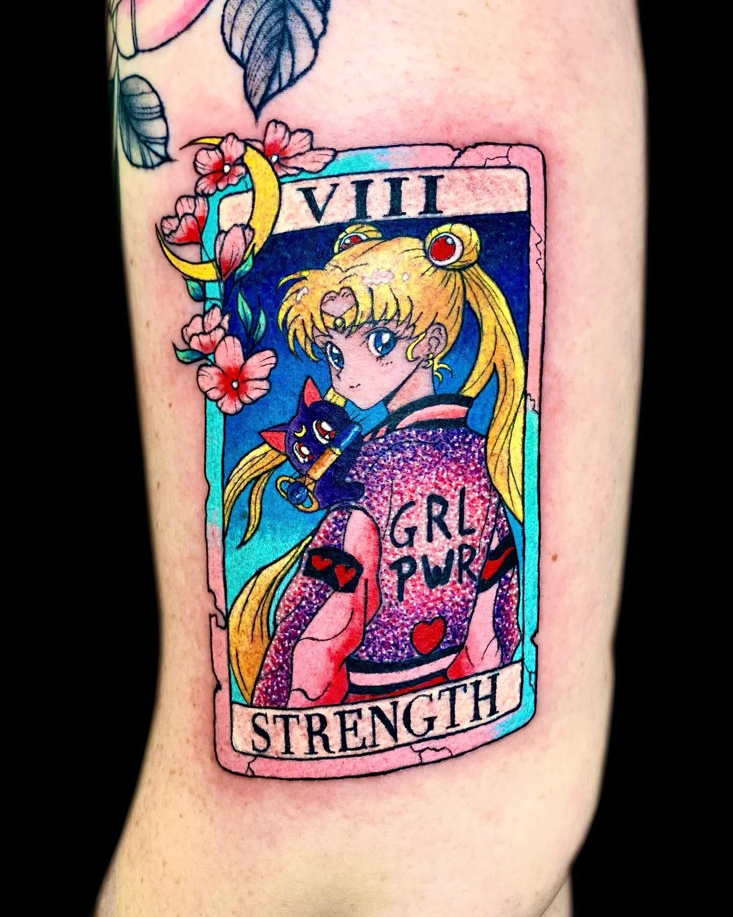 Where are my Sailor Moon girls? Girl Power 💥 
Thank you Mallory ❤️ Hope you had a great time in Portland!

#glittertattoo #pdxtattoo #animetattoos #ghiblitattoo #oregontattoo #pdxtattoos #studioghiblitattoo #glittertattoos #sailormoon #sailormoontat