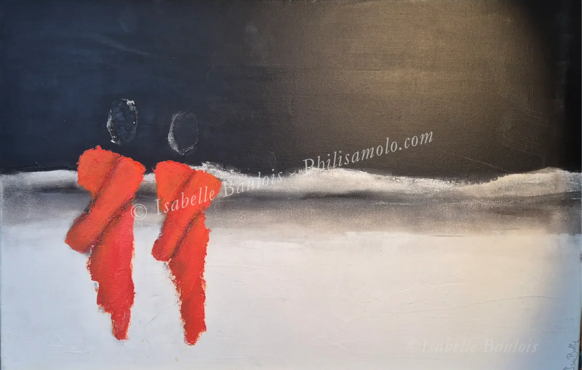 Title: Companionship In Solitude - 

"You cannot be lonely if you like the person you are alone with." 
— Wayne Dyer or Jean-Paul Sartre
- Acrylic on canvas 23.5X15.5
