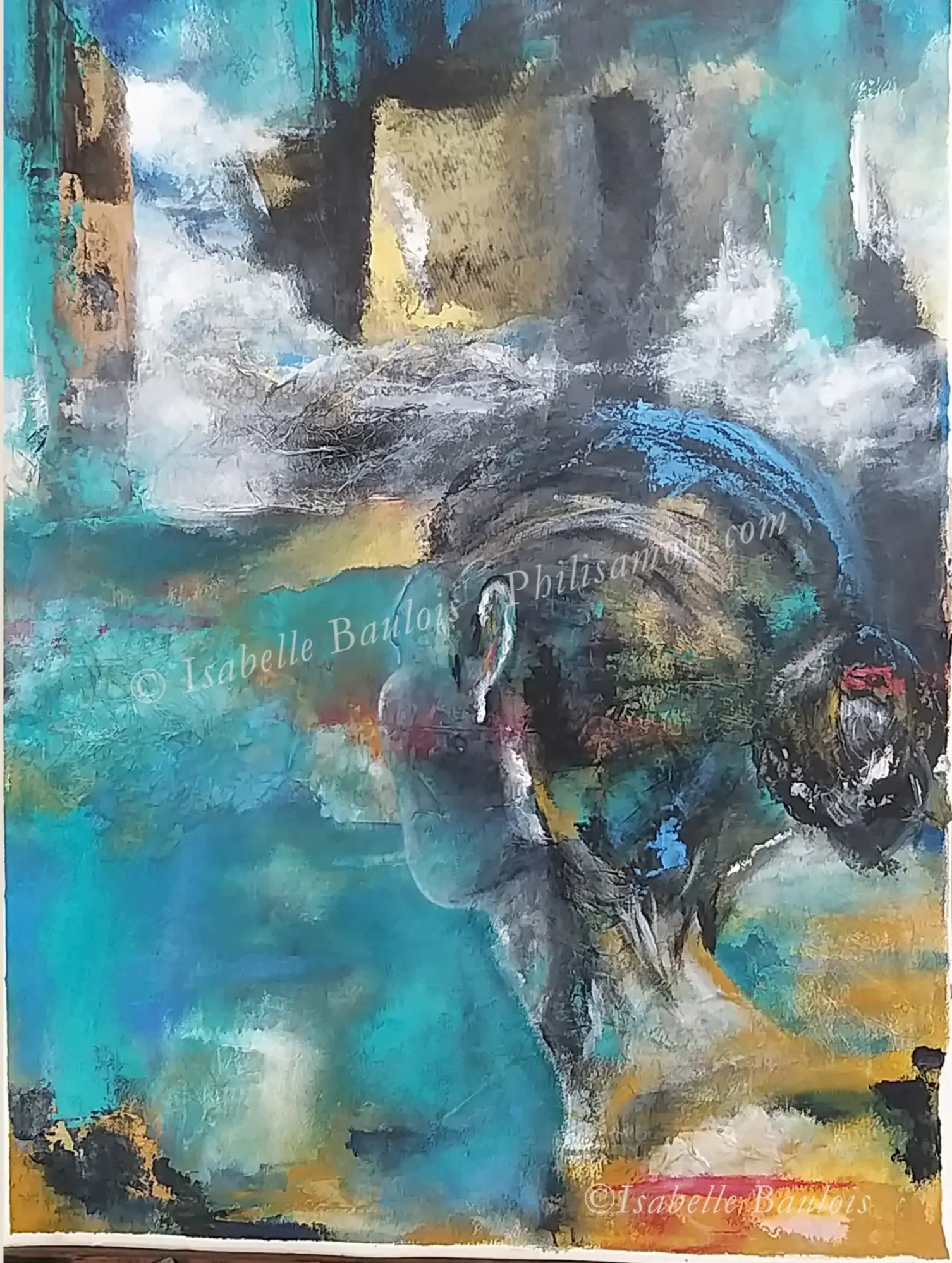 Title: Eternal Passage - This is an opening between the seen and unseen, where faith becomes the passage and devotion to the light that guides us through. Acrylic on watercolor paper 234g 22X30