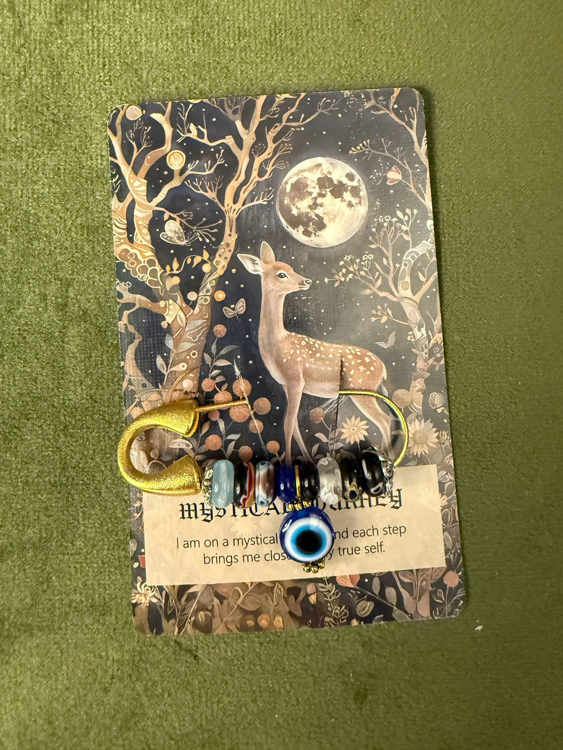 Millefiori Glass Evil Eye Safety Pin Brooch - One of Kind Protection Charm
