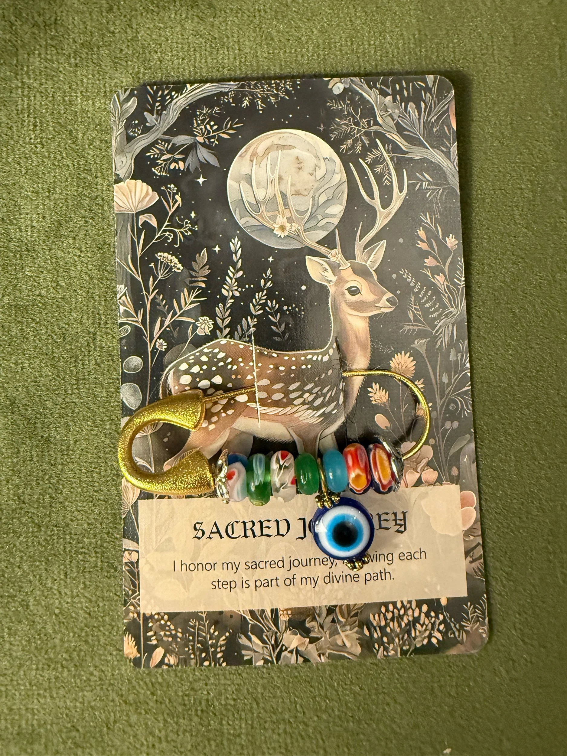 Millefiori Glass Evil Eye Safety Pin Brooch - One of Kind Protection Charm