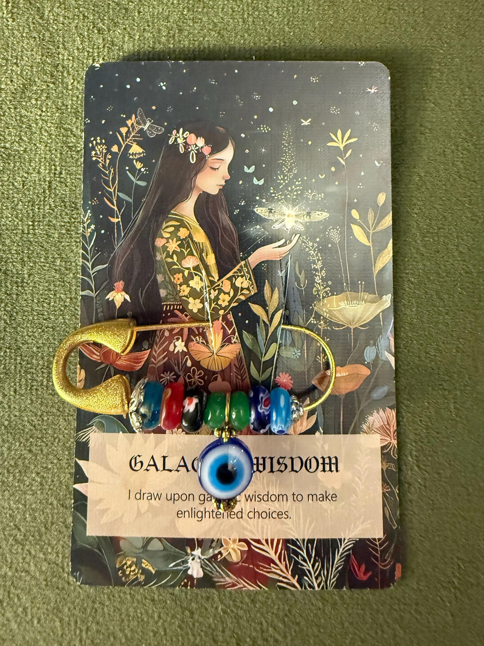 Millefiori Glass Evil Eye Safety Pin Brooch - One of Kind Protection Charm