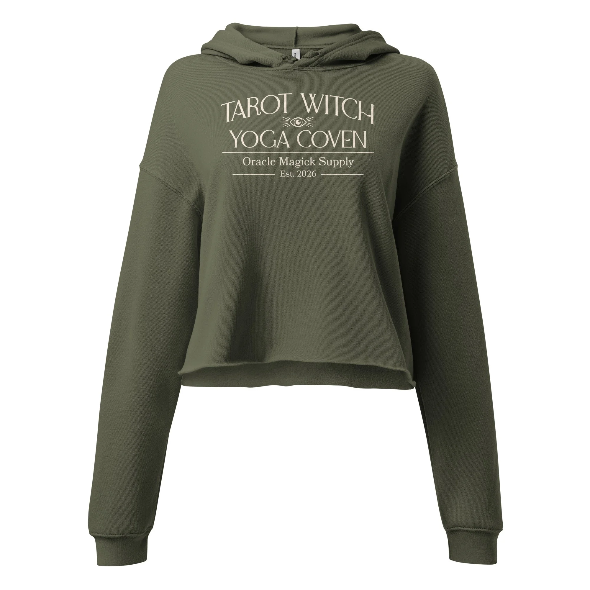 Women Tarot Witch Yoga Coven Cropped Hoodie